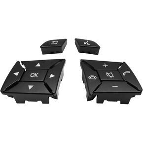 Jaronx Compatible with Mercedes Benz Steering Wheel Buttons Replacement A B W246/C Class W204/E W207 W212/GLK X204/CLA W117/CLS W218/SLK SLC W172, Steering Wheel Button Cover for Mercedes Benz(Black)
