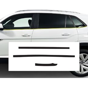 BOGAR TECH DESIGNS Compatible with Volkswagen Atlas Cross Sport 2020-2025 Side Window Chrome Delete Overlay Film, Gloss Black