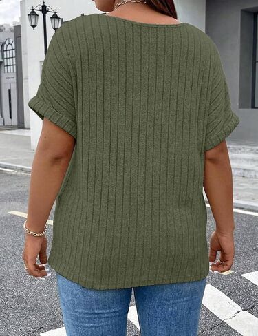 Viracy Plus Size Top for Women Short Sleeve Blouses Zip-up V Neck Top Womens Fashion 2025 Trendy Casual Work Shirt 1X-5X in Saudi Arabia