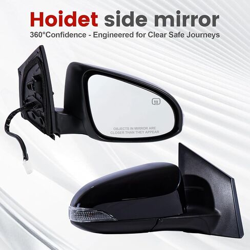 Passenger Side Mirror Compatible with 2014-2019 Toyota Corolla 5PINS with Power Glass Heated Manual Folding Black Right Side View Mirrors Replace TO1321249 in Saudi Arabia