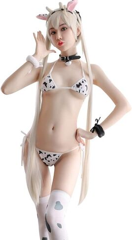 Milk Leopard Cosplay Costume Anime Sexy Mini Cow Bikini Lingerie Set Womens Cow Cosplay Set in Saudi Arabia