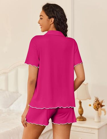 Ekouaer Womens Pajama Set Button Up Bride PJS Set 2 قطعة ناعمة ناعم من أدوات الأكمام قصيرة مع شورتات ، S-XXL in Saudi Arabia