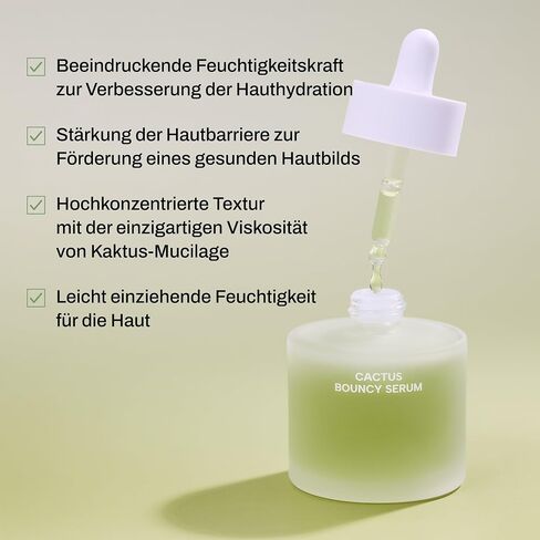 Whamisa Fresh Cactus Bouncy Serum for Face, 99.47% Organic Opuntia Ficus-Indica Cactus Extract, Triple moisturizing function, 72hour hydration, Hydrating serum, Glowing skin, Moisturizing essence, Korean skincare 1.1 fl. oz/33ml in Saudi Arabia