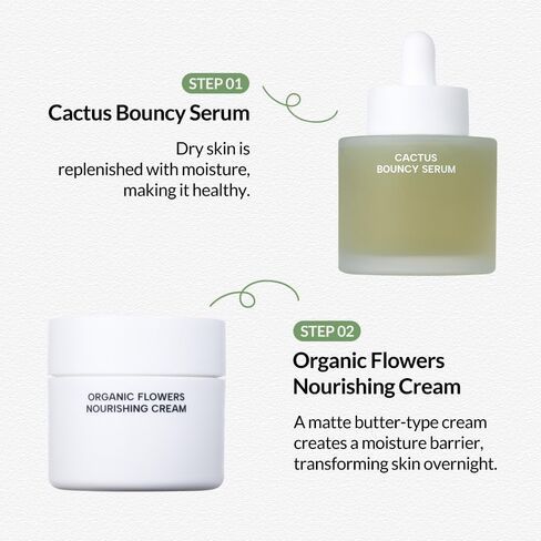 Whamisa Fresh Cactus Bouncy Serum for Face, 99.47% Organic Opuntia Ficus-Indica Cactus Extract, Triple moisturizing function, 72hour hydration, Hydrating serum, Glowing skin, Moisturizing essence, Korean skincare 1.1 fl. oz/33ml in Saudi Arabia