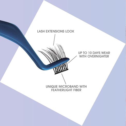 KISS Falscara DIY Lash Extension Starter Kit With 10 Eyelash Lengthening Wisps, Applicator and Bond & Seal – Artificial Featherlight Synthetic Reusable Lash Clusters with Super Hold Microbands in Saudi Arabia