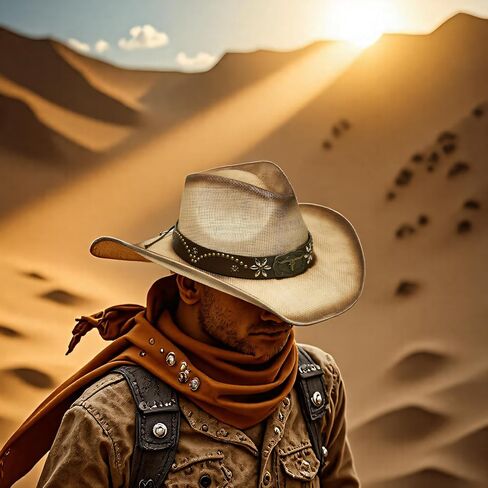 القش Western Western Cowboy Hat Men & Women ، حزام Rhinestone القابل للتعديل- المهرجانات قبعة الحفلات الخارجية على الطراز الغربي in Saudi Arabia