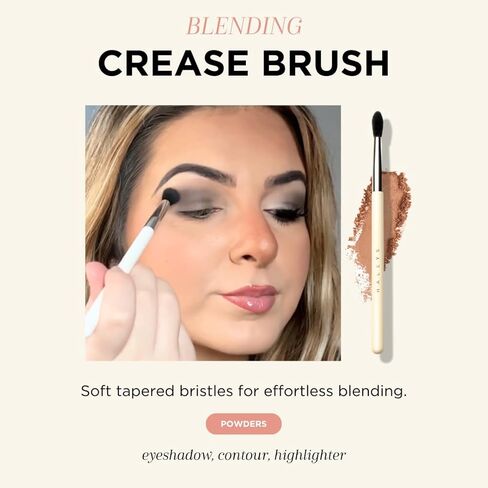 HALEYS Brilliant Powder Brush, Soft, Streak-free, Perfect Blending, Buff, Blurs, Smooths, Control, Precision, Complexion tools, For powder, setting powder, blush, Vegan, Cruelty-free, Sustainable Wood in Kuwait