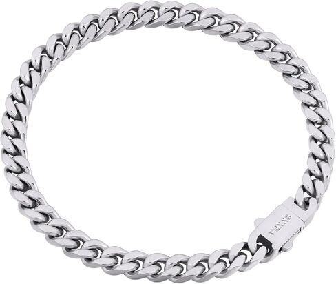 VEXXS Cuban Link Bracelet Flat Cut, 18K Real Gold Filled Stainless Steel Gold Bracelet, Durable No Color Fading 5mm 7mm Men’s Chain Bracelet Men’s Jewelry in Kuwait