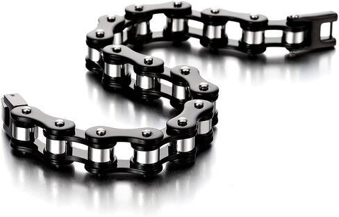 Coolsteelandbeyond السيدات رجالي سوار دراجة دراجة نارية من الفولاذ المقاوم للصدأ مع مشبك مشبك مصقول in Saudi Arabia
