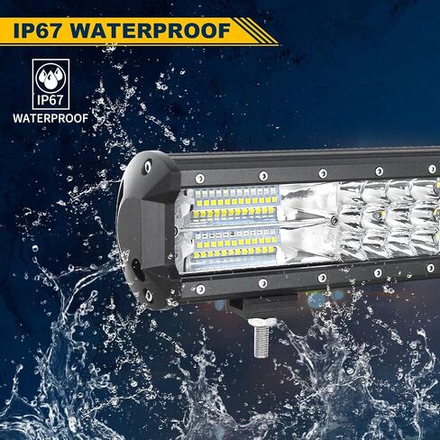 RIGIDON 20 Inch 288W Light Bar, Triple Row Flood Spot Combo 28800LM LED Light Bar Waterproof Driving Boat Road LED Work Light for ATV UTV Truck in Saudi Arabia