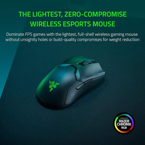 Razer Viper Mini - ماوس ألعاب سلكي للكمبيوتر/Mac (خفيف الوزن 61 جرام، يمكن استخدامه بكلتا اليدين، كابل Speedflex، مستشعر بصري 8500 نقطة في البوصة، إضاءة Chroma RGB) أسود in Kuwait