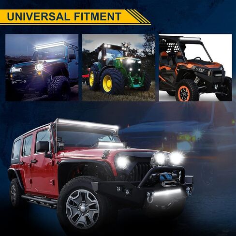 RIGIDON 20 Inch 288W Light Bar, Triple Row Flood Spot Combo 28800LM LED Light Bar Waterproof Driving Boat Road LED Work Light for ATV UTV Truck in Saudi Arabia