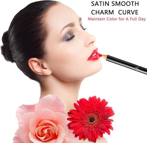 DC-BEAUTIFUL 12Pcs Lot Set 12 Colors Lip Liner Pencil Waterproof Non-marking Matt Velvet Lipstick Pen, Professional Long Lasting Lipliner Set with Sharpener in Kuwait