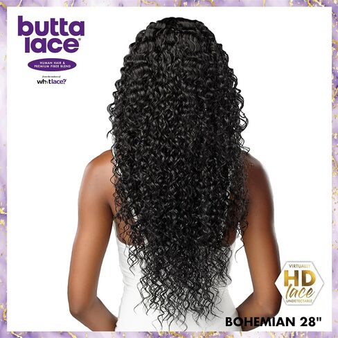 Sensationnel Human Hair Blend HD Lace Front Wig Butta Lace Bohemian 28" (BALAYAGECARAMEL) in Saudi Arabia