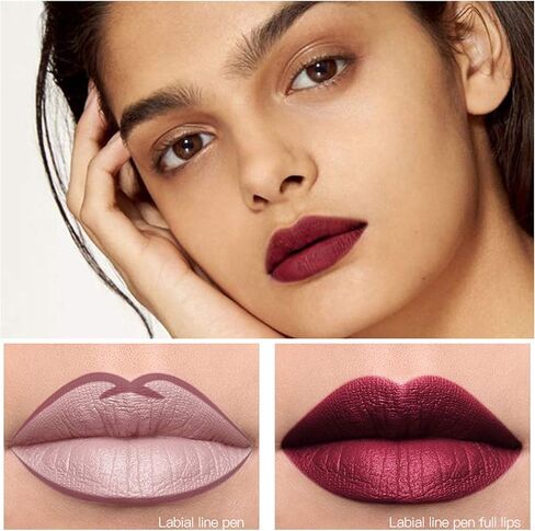 DC-BEAUTIFUL 12Pcs Lot Set 12 Colors Lip Liner Pencil Waterproof Non-marking Matt Velvet Lipstick Pen, Professional Long Lasting Lipliner Set with Sharpener in Kuwait