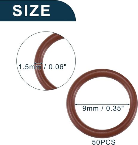 سيارة عالمية O حلقة الختم حشية 17mm id × 1.5mm CS متين | داخل صنبور إصلاح الشاحنات سيارات الدفع الرباعي مقطورة مقطورة ، بني مع مربع 50PCs in Kuwait