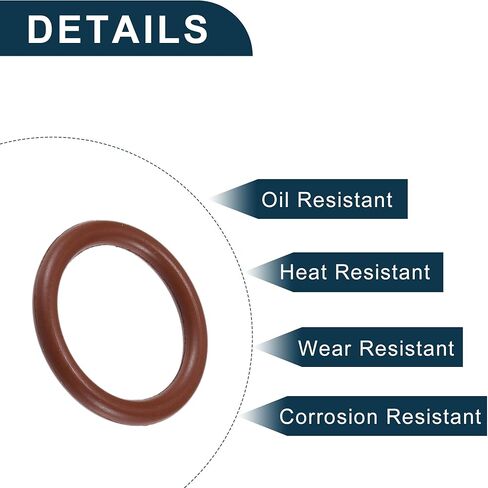 سيارة عالمية O حلقة الختم حشية 17mm id × 1.5mm CS متين | داخل صنبور إصلاح الشاحنات سيارات الدفع الرباعي مقطورة مقطورة ، بني مع مربع 50PCs in Kuwait