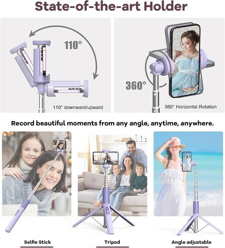64" Selfie Stick Tripod with Remote for Cell Phone 4"-7",Portable Phone Tripod Stand Compatible with iPhone Android Lightweight Expandable for Travel Selfies Video Recording Vlog(Black) in Saudi Arabia