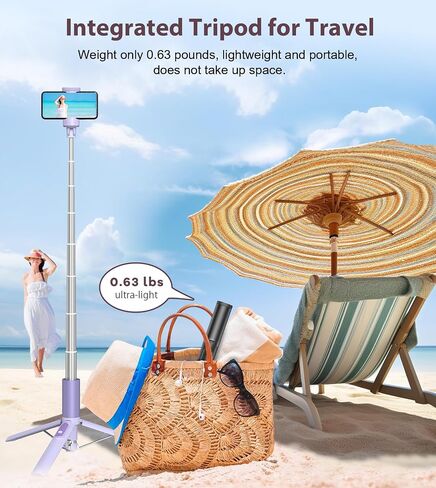 64" Selfie Stick Tripod with Remote for Cell Phone 4"-7",Portable Phone Tripod Stand Compatible with iPhone Android Lightweight Expandable for Travel Selfies Video Recording Vlog(Black) in Saudi Arabia