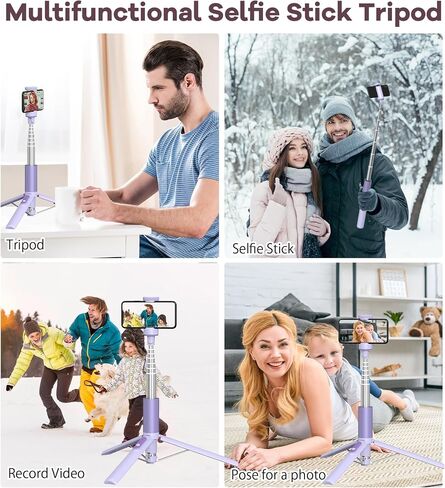 64" Selfie Stick Tripod with Remote for Cell Phone 4"-7",Portable Phone Tripod Stand Compatible with iPhone Android Lightweight Expandable for Travel Selfies Video Recording Vlog(Black) in Saudi Arabia