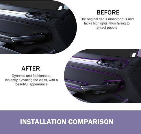 Car Interior Moulding Trim Strip, 32.8ft Electroplating Car Interior Filler Insert Strips for Door Dashboard, Molding Line, DIY Vehicle Interior Flexible Strip with Install Tool (Purple) in Kuwait