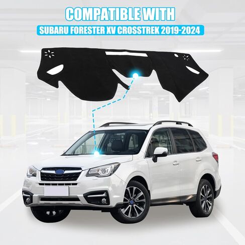 LLKUANG Dash Cover Mat Dash Mat Compatible with 2019-2024 Subaru Forester XV Crosstrek,Polyester Car Dashboard Cover Sun Shade Pad,Anti-Slip Dash Board Pad Accessories in Saudi Arabia