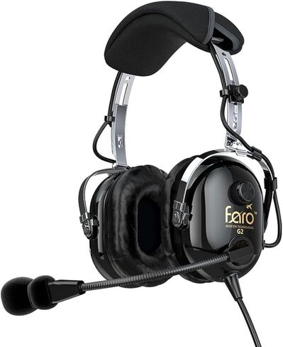 Faro G2 ANR (Active Noise Reduction) Premium Pilot Aviation Headset with Mp3 Input - Black in Saudi Arabia
