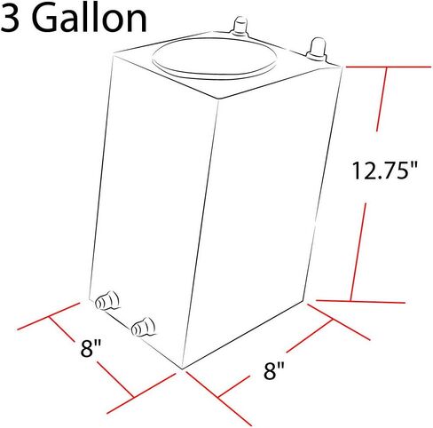DNA Motoring 3 Gallons Aluminium Feed Feed Feed Cell Gas Tank 8 "(L) × 8" (W) × 12.75 "(H) ، ALU-FT-B-BF-3G in Saudi Arabia