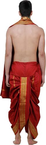 على استعداد لارتداء Dhoti و Angavastram مع حدود الأوراق الذهبية المنسوجة in Kuwait