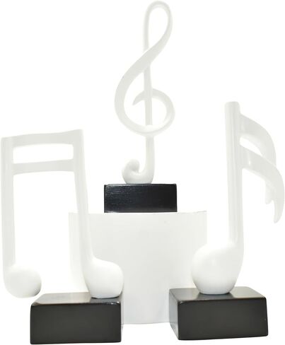 Natural Design Architecture Lifestyle N Adam & Friends Musical Notes Decorations with Treble Clef and 16th Notes, Musical Statues for Quirky Home Decor and Bookshelf Decor in Durable Resin, Black in Saudi Arabia