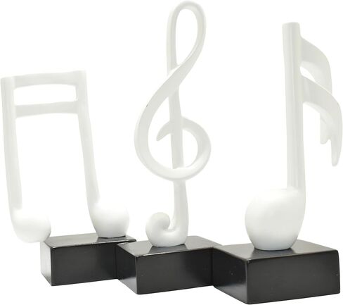 Natural Design Architecture Lifestyle N Adam & Friends Musical Notes Decorations with Treble Clef and 16th Notes, Musical Statues for Quirky Home Decor and Bookshelf Decor in Durable Resin, Black in Saudi Arabia