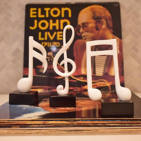 Natural Design Architecture Lifestyle N Adam & Friends Musical Notes Decorations with Treble Clef and 16th Notes, Musical Statues for Quirky Home Decor and Bookshelf Decor in Durable Resin, Black in Saudi Arabia