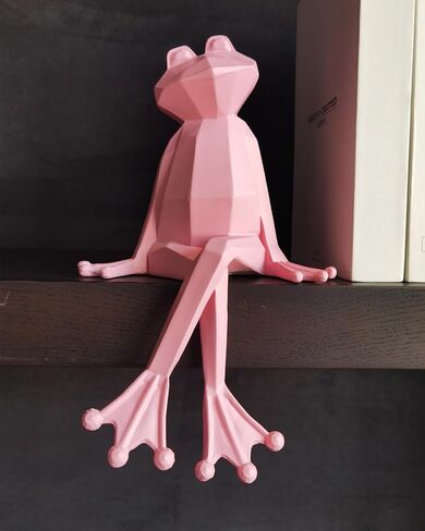 Frog Figurine Geometric Sculpture – 4.0 Inch Animal Gift Statue, Polyresin Art Decor for Home, Office, and Gift Giving in Saudi Arabia