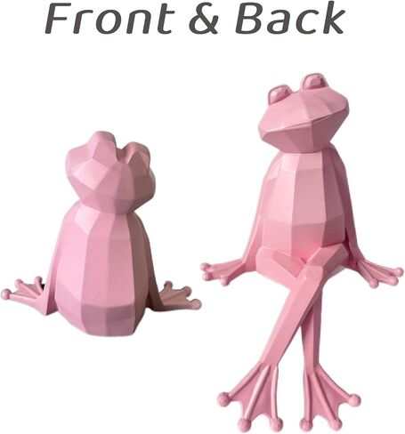 Frog Figurine Geometric Sculpture – 4.0 Inch Animal Gift Statue, Polyresin Art Decor for Home, Office, and Gift Giving in Saudi Arabia