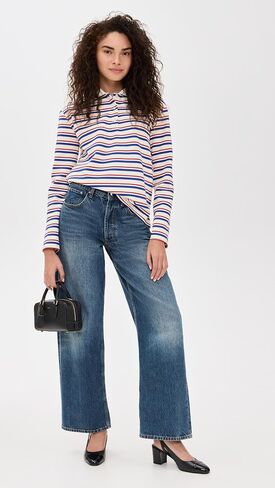 English Factory Women's Stripe Long Sleeve Knit Top in Saudi Arabia