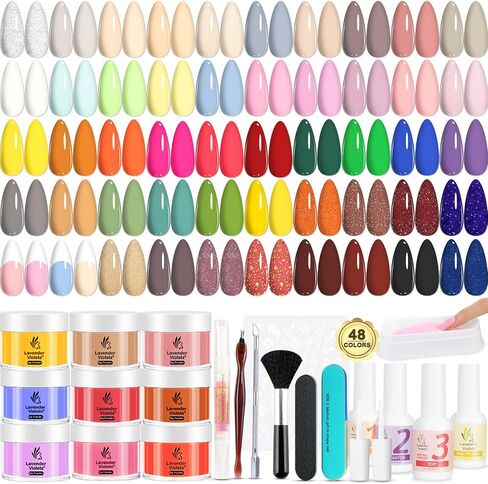 Lavender Violets Nail Files and Buffer Set Professional Manicure Pendicure Tools Kit with Dip Powder Tray, Dipping Nail Brush, Buffer Block and Nails File J780 in Kuwait