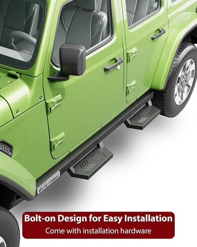ألواح الجري خطوات جانبية إسقاط للاطلاع على 2007-2018 Jeep Wrangler JK 4 Door ، حانات NERF الشاحنة السوداء المحكم in Kuwait
