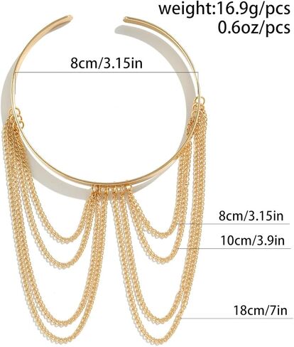 Xerling Chains Tassel Arm Bracelets Open Cuff Armband Armlet Boho Upper Arm Band Jewelry for Women in Saudi Arabia