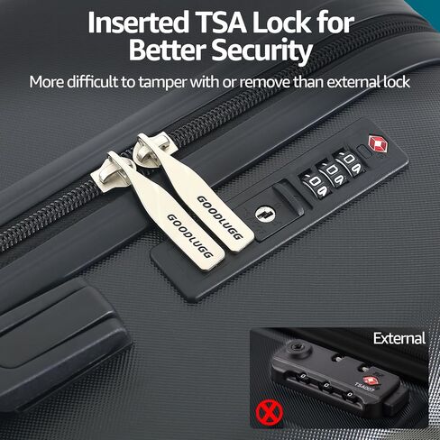 مجموعة أمتعة مع عجلات Spinner وقفل TSA ، 3 قطع قابلة للتوسيع قابلة للتوسيع قابلة للتوسيع من مواد PP للسفر ، مجموعات الأمتعة الصلبة ، 20 "، 24" ، 28 "، أسود in Saudi Arabia