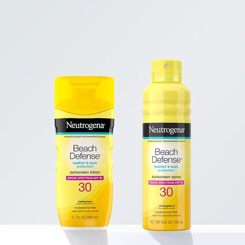 Neutrogena Beach Defense Spray Sunscreen with Broad Spectrum SPF 70 Fast Absorbing Sunscreen Body Spray Mist Water Resistant Oil Free UVAUVB Sun Protection, 6.5 Ounce in Kuwait