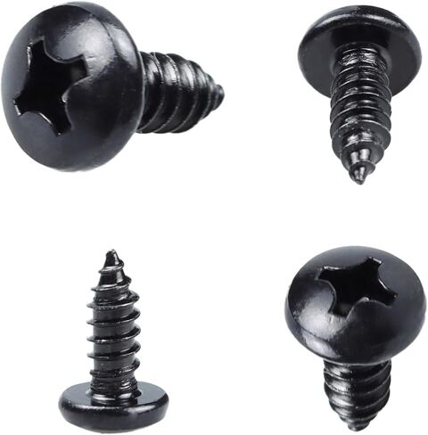8PCS Black License Plate Screws-Phillips Pan Head, Self-Tapping Bolts M6-3# x 16mm, 304 Stainless Steel Rust Resistant Rear License Plate Fasteners in Kuwait