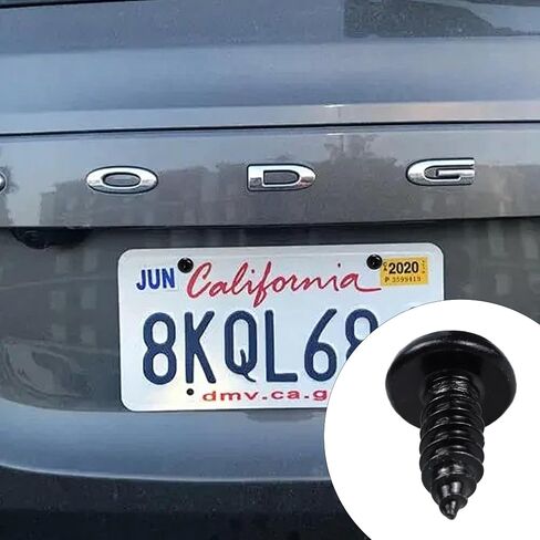 8PCS Black License Plate Screws-Phillips Pan Head, Self-Tapping Bolts M6-3# x 16mm, 304 Stainless Steel Rust Resistant Rear License Plate Fasteners in Kuwait