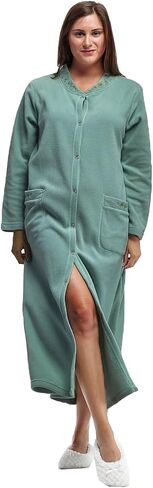 الأكمام الطويلة البوليستر La Cera للسيرة 100 ٪ مطرزة رداء Snapfront Fleece مع إغلاق الزر in Kuwait