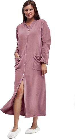 الأكمام الطويلة البوليستر La Cera للسيرة 100 ٪ مطرزة رداء Snapfront Fleece مع إغلاق الزر in Kuwait