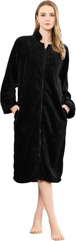 رداء Heartnice Womens Flannel Zipper ، أردية دافئة ناعمة للنساء مريحة طويلة الأكمام Loungewear in Saudi Arabia