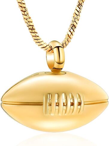 Yinplsmemory Cremation Jewelry Football Memorial Urn Necklace for Ashes Holder Stainless Steel Ashes Keepsake Urn Jewelry for Brother Boyfriend in Saudi Arabia