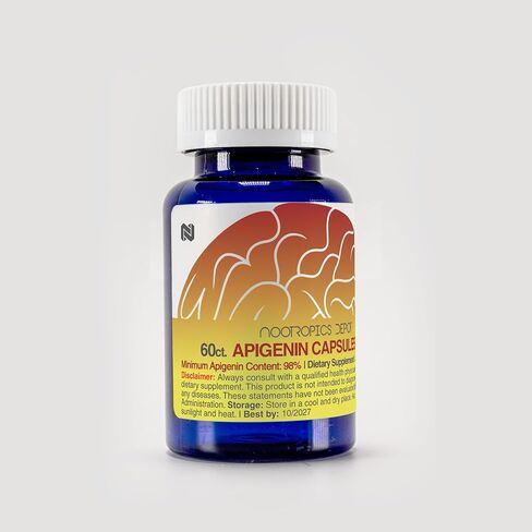 Nootropics Depot Apigenin Capsules | 50mg | 60 Count | >98% Apigenin | Supports Relaxation, Joint Health, and NAD+ Levels in Saudi Arabia
