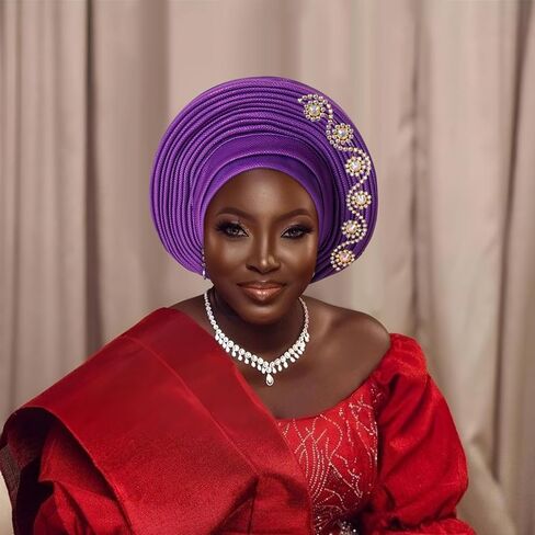 Exquisite African Turbans, Hats, and Nigerian Gele Headties Stylish African Head Wraps and Auto Gele Head Ties in Saudi Arabia