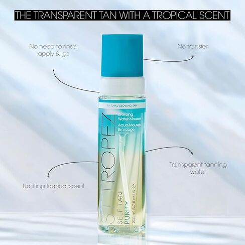 St. Tropez Self Tan Purity Mini Kit, Self Tanning Set for a Natural Glow, 100% Clean Water Tanning Mousse and Face Mist, Vegan-Friendly with Tropical Scent, Natural Golden Self Tanner, 1ct in Kuwait