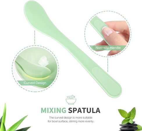 Teenitor Facial Mask Mixing Bowl Set, DIY Facemask Mixing Tool Kit with Silicon Face Mask Brush Facial Mask Bowl Stick Spatula Gauges Puff, Pack of 8, Green in Kuwait